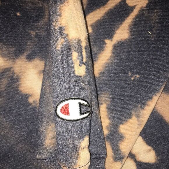 Champion ECO Cropped Bleached Tie Dye Sweatshirt Sz XL Warm Boho Cozy Beach - Picture 4 of 11